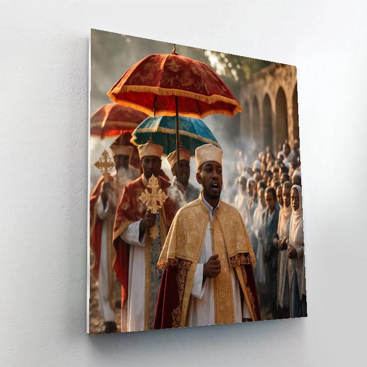 Timkat Epiphany Procession At Fasilides Bath Gondar Paint by numbers kits