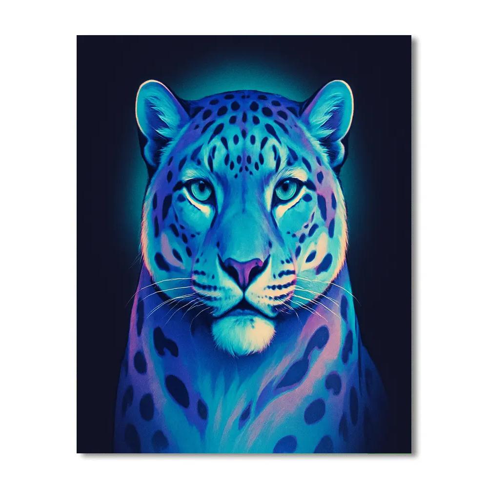 Aurora Veil Snow Leopard paint by number