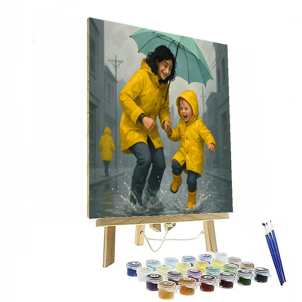 Rainy Day Puddle Jump Promise Painting by numbers kit