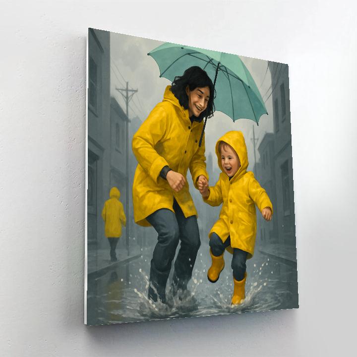 Rainy Day Puddle Jump Promise Painting by numbers kit