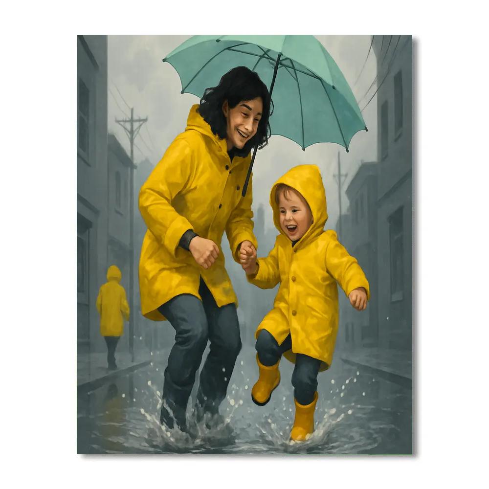 Rainy Day Puddle Jump Promise Painting by numbers kit