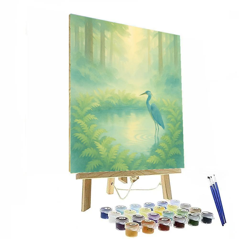Misty Dawn At The Fern Ring Pond Painting by numbers kit