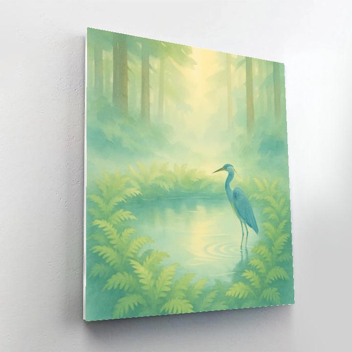 Misty Dawn At The Fern Ring Pond Painting by numbers kit