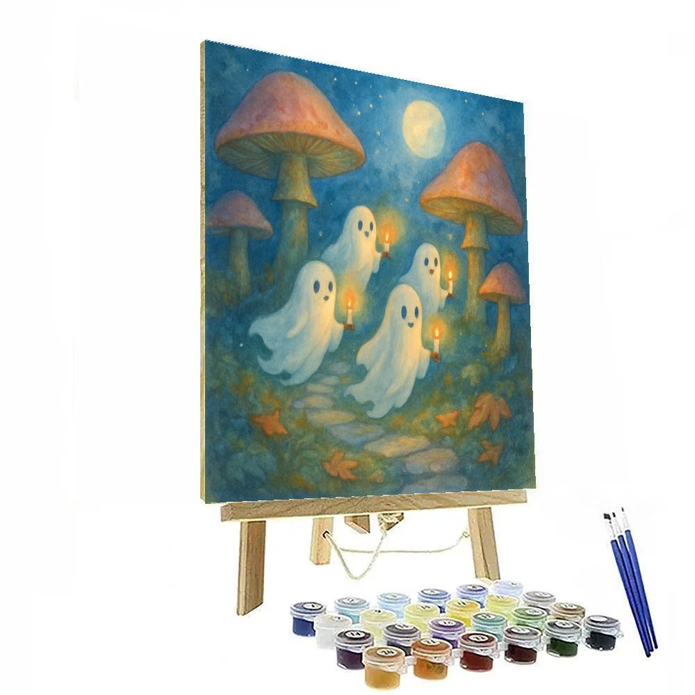 Moonlit Mushroom Garden Parade paint by number