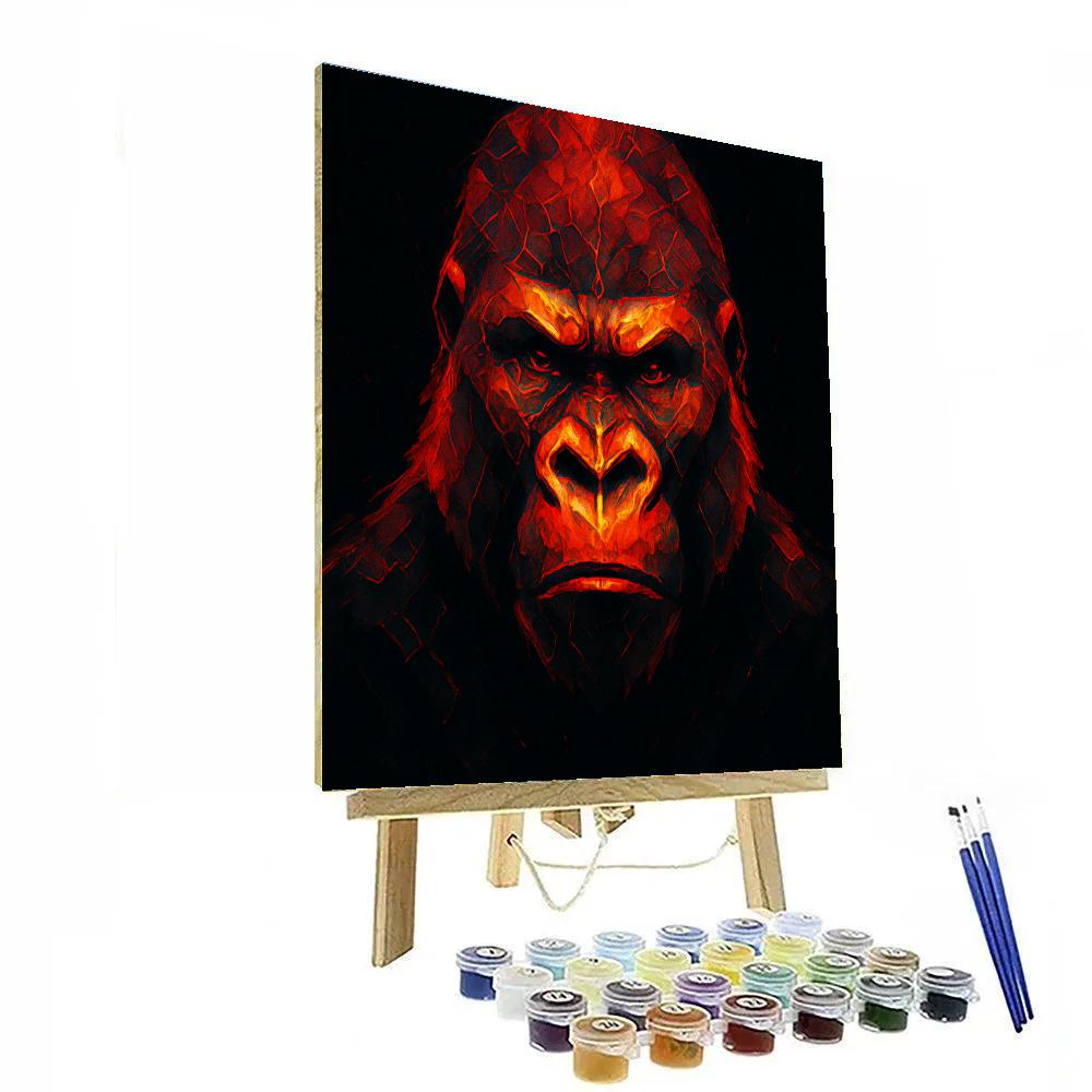 Volcanic Ember Gorilla Paint by numbers art