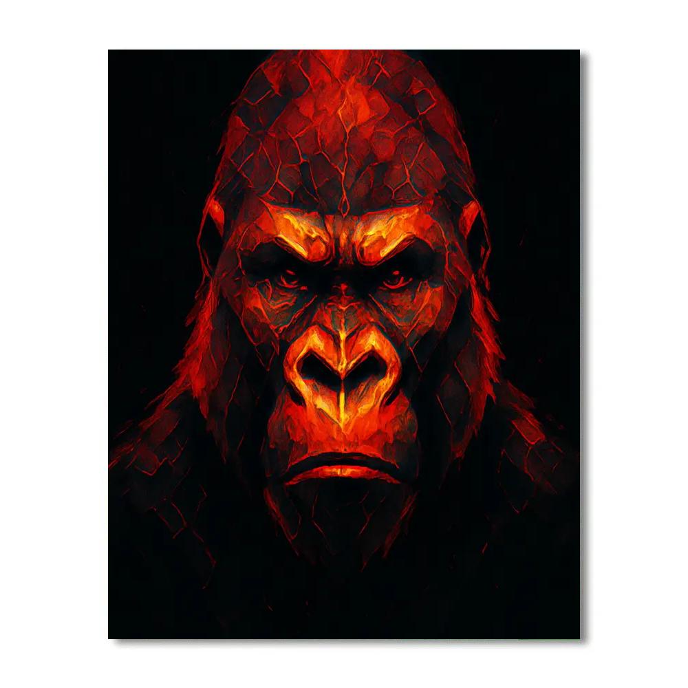 Volcanic Ember Gorilla Paint by numbers art