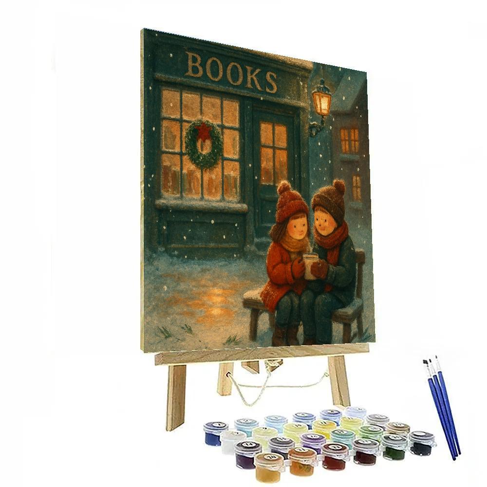 Cocoa Steam In The Snowy Bookshop Numbered painting kits