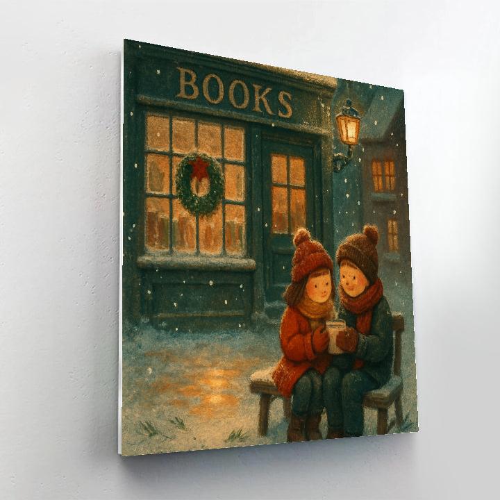 Cocoa Steam In The Snowy Bookshop Numbered painting kits