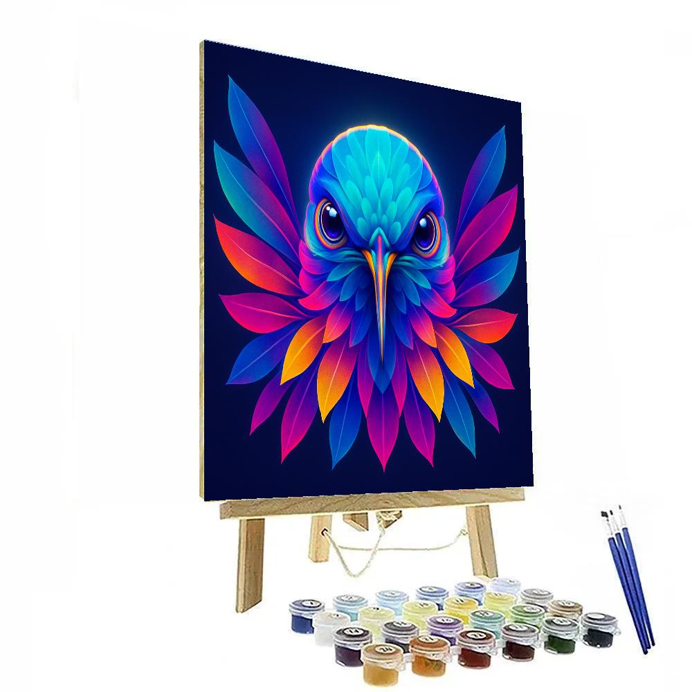 Cosmic Bloom Hummingbird Painting by numbers kit