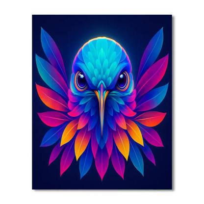 Cosmic Bloom Hummingbird Painting by numbers kit
