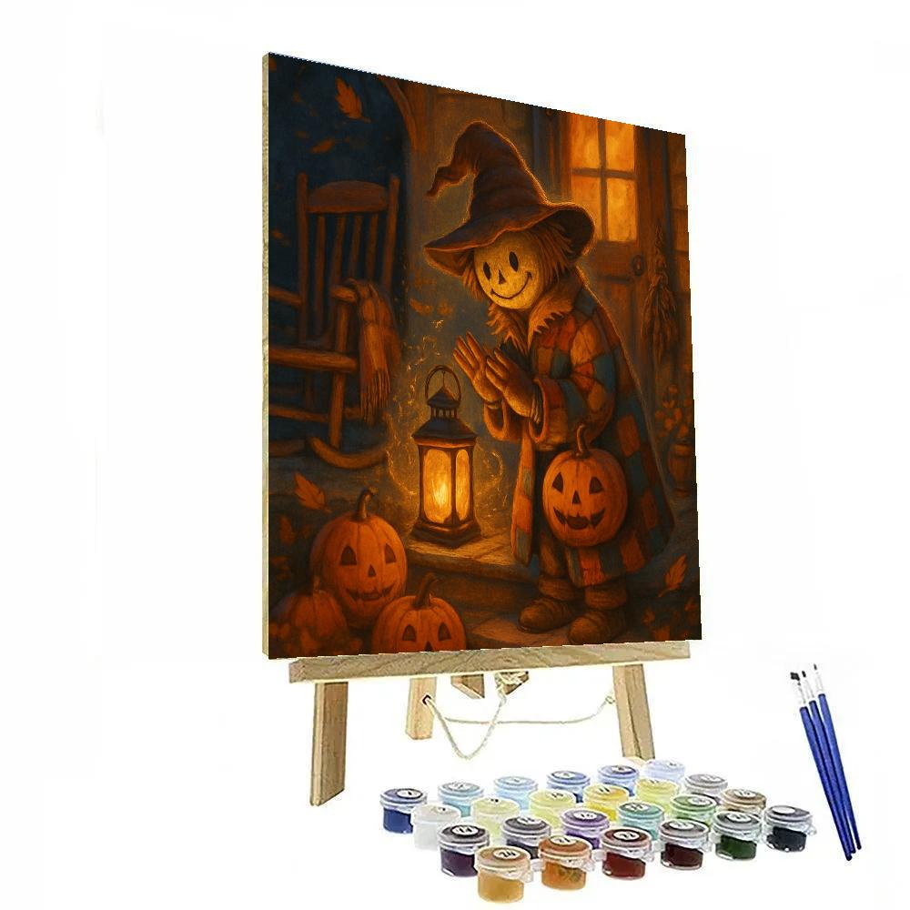 Cozy Porch Of The Traveling Scarecrow Numbered painting kits