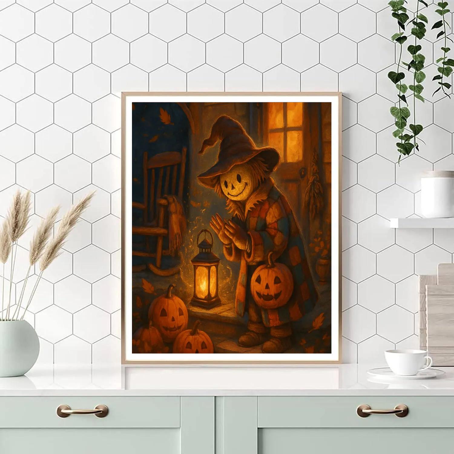 Cozy Porch Of The Traveling Scarecrow Numbered painting kits