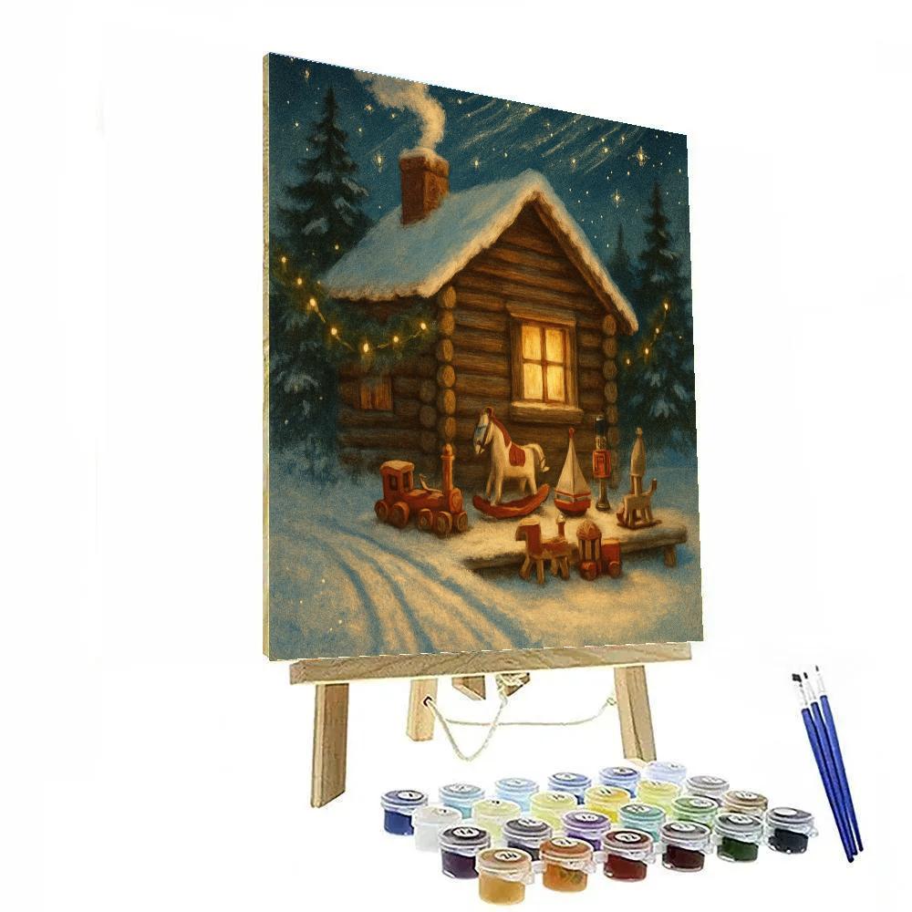 Toymaker Cabin Under A Star Shower painting number kit