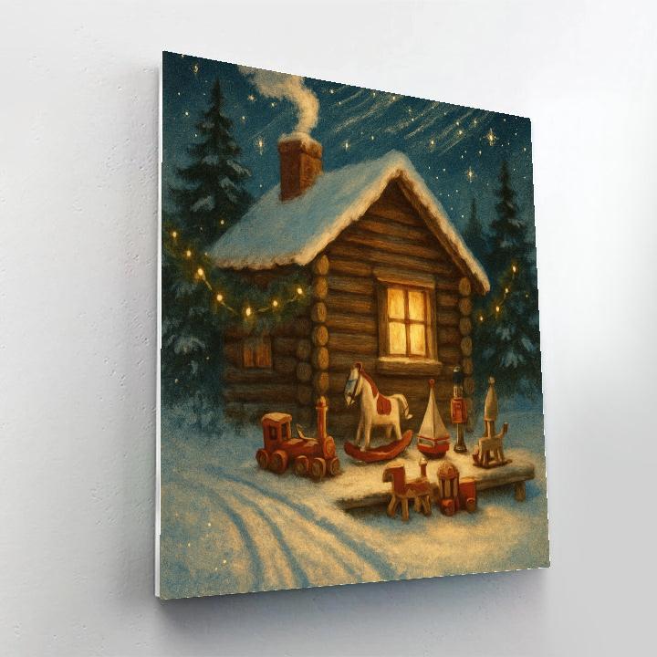 Toymaker Cabin Under A Star Shower painting number kit