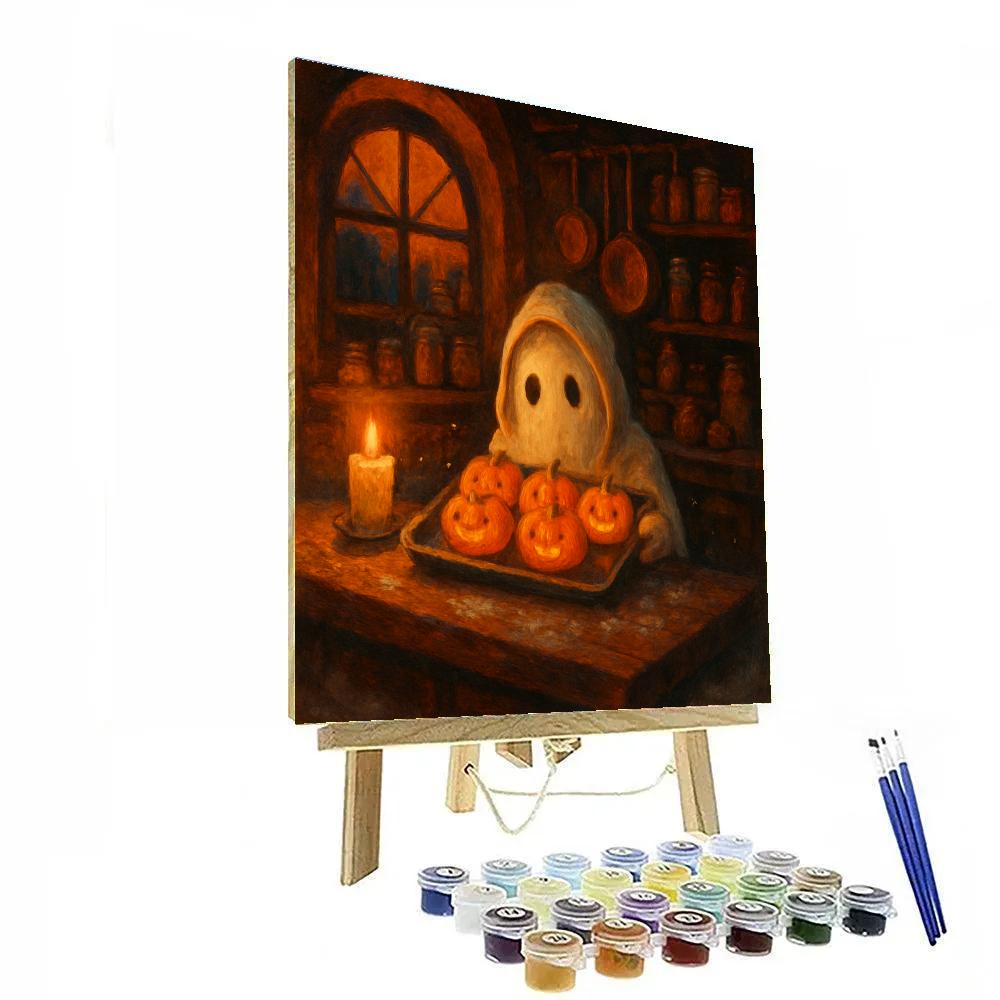 Haunted Bakery With Cinnamon Candle Glow Paint by numbers art
