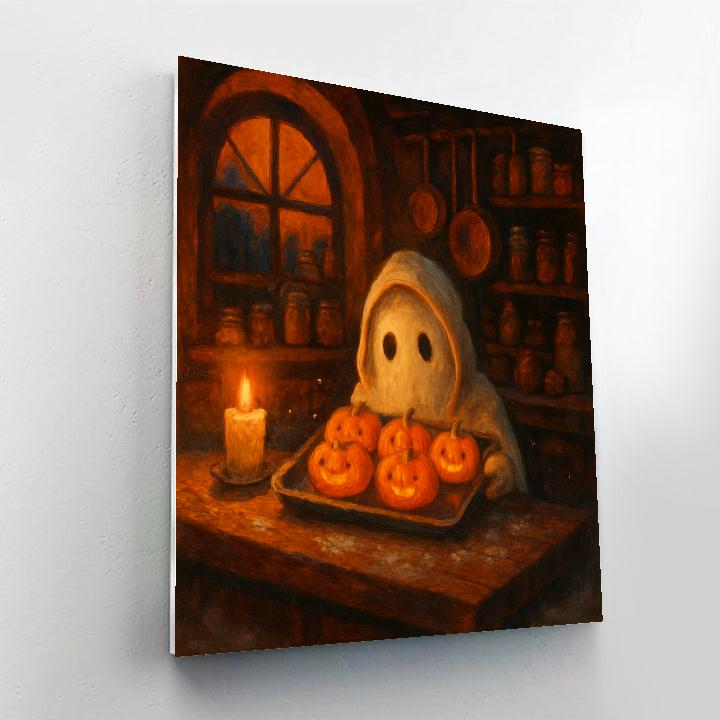 Haunted Bakery With Cinnamon Candle Glow Paint by numbers art