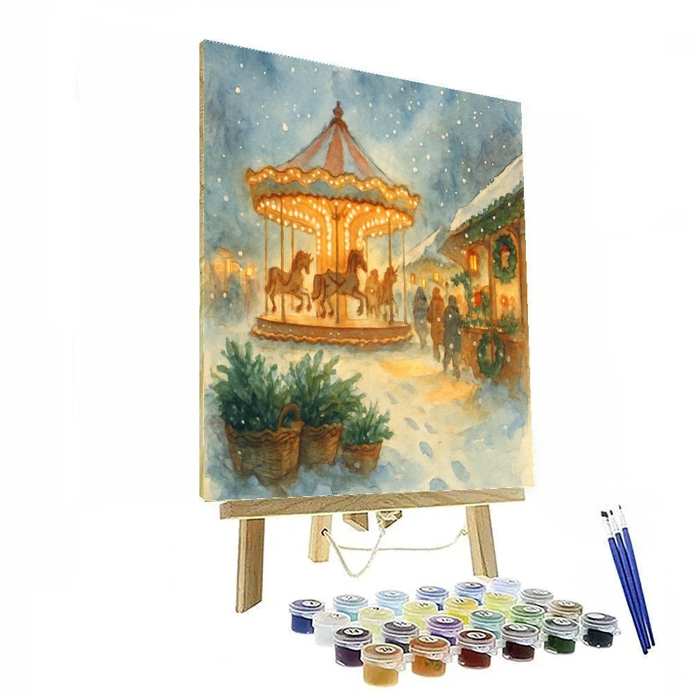 Winter Market Carousel Of Light Painting by numbers kit