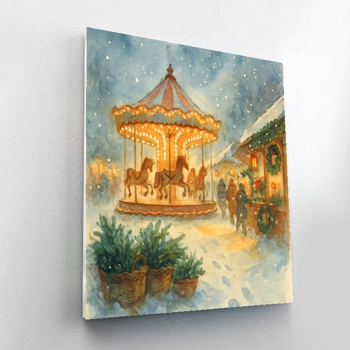 Winter Market Carousel Of Light Painting by numbers kit