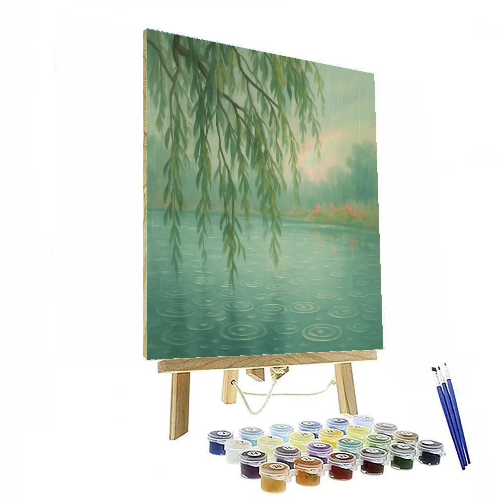 Spring Rain Ripples On Willow Lake Paint by numbers kits