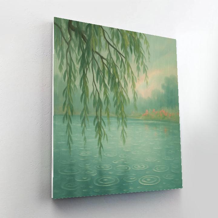 Spring Rain Ripples On Willow Lake Paint by numbers kits