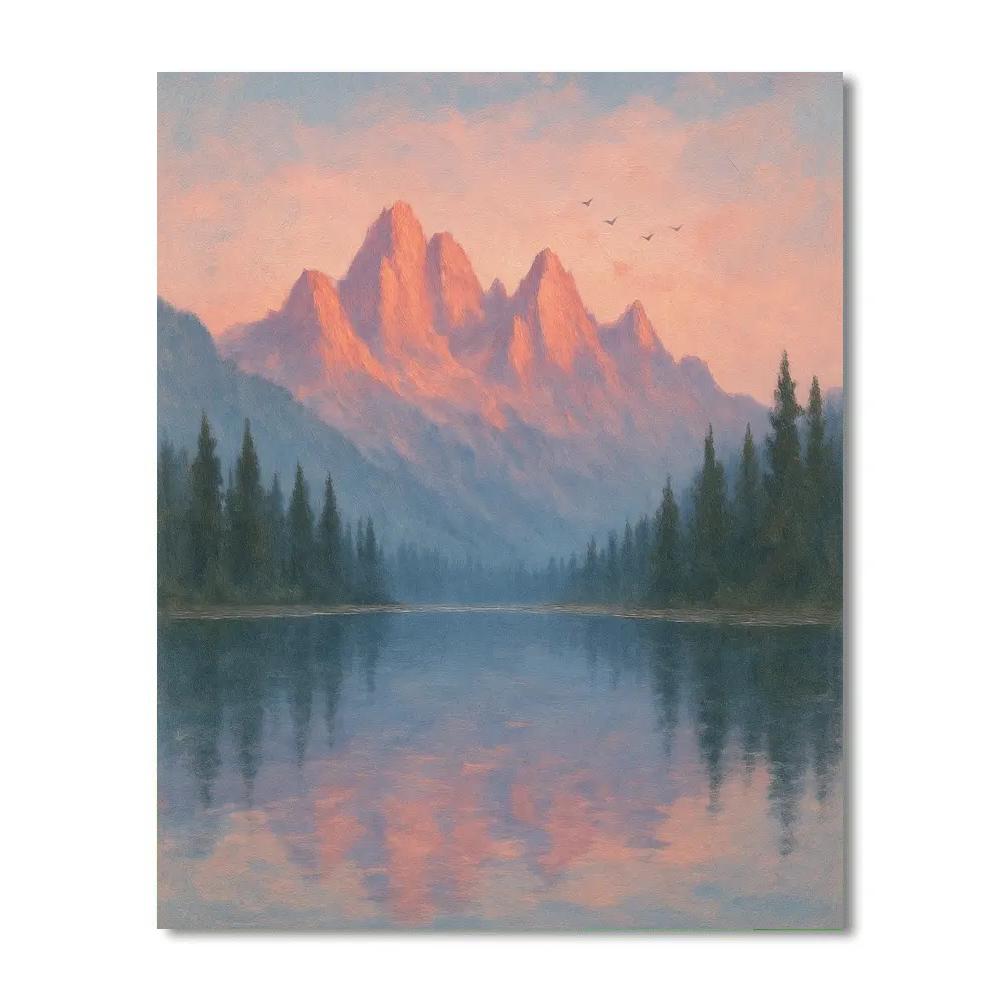 Alpine Sunrise Above Glassy Basin Paint by numbers kits