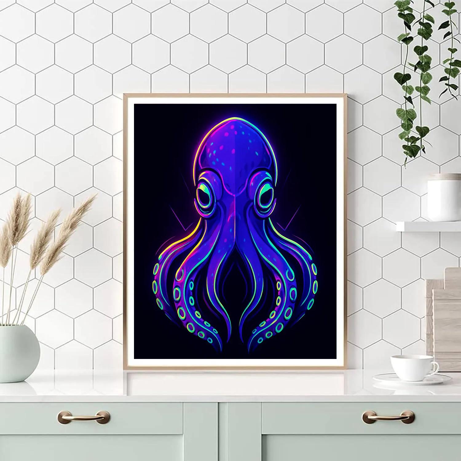 Celestial Circuit Octopus paint by color