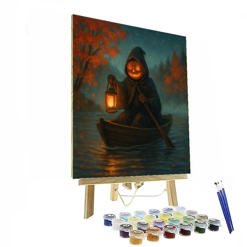 The Lantern Boat Through Maple Mist painting number kit