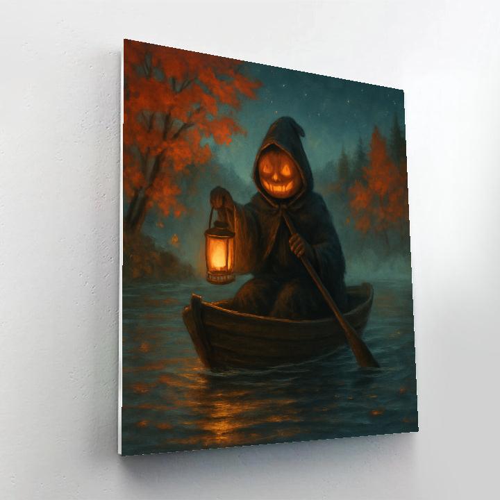 The Lantern Boat Through Maple Mist painting number kit