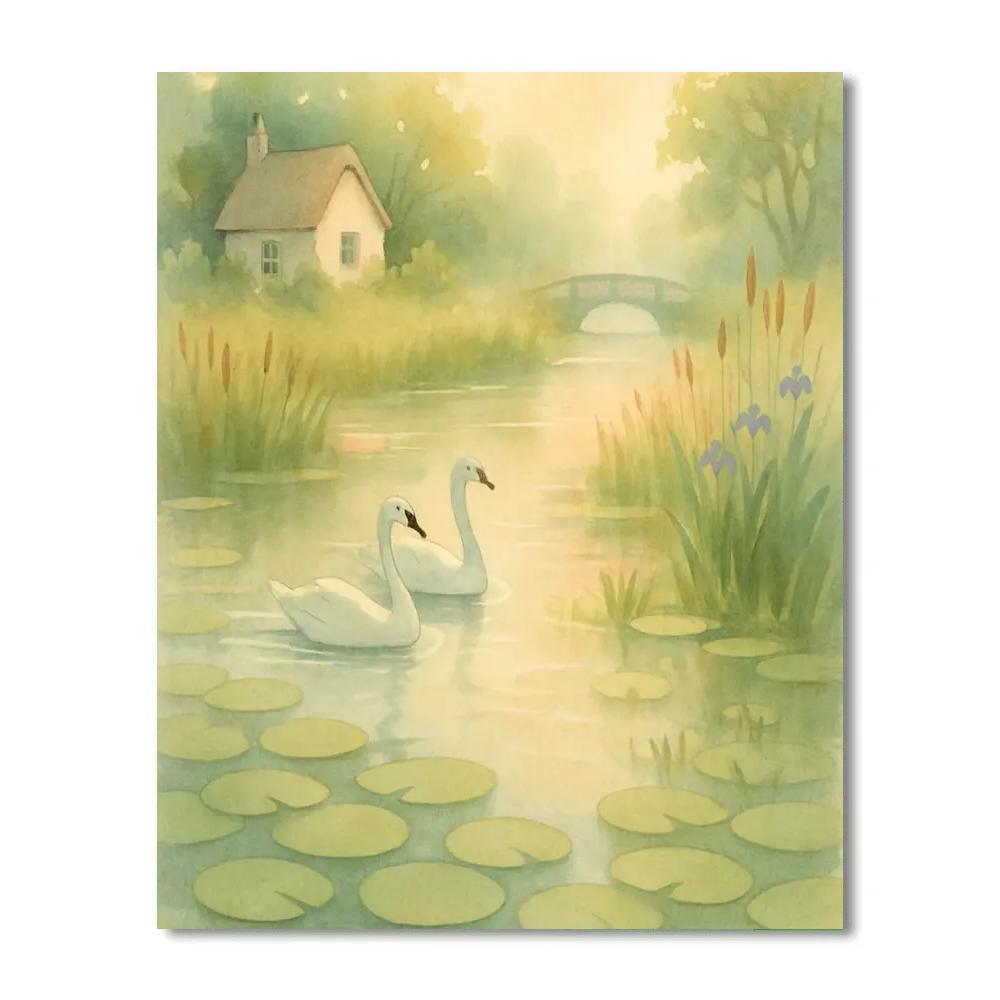 Lilypad Tea Calm In Cottage Marsh painting number kit