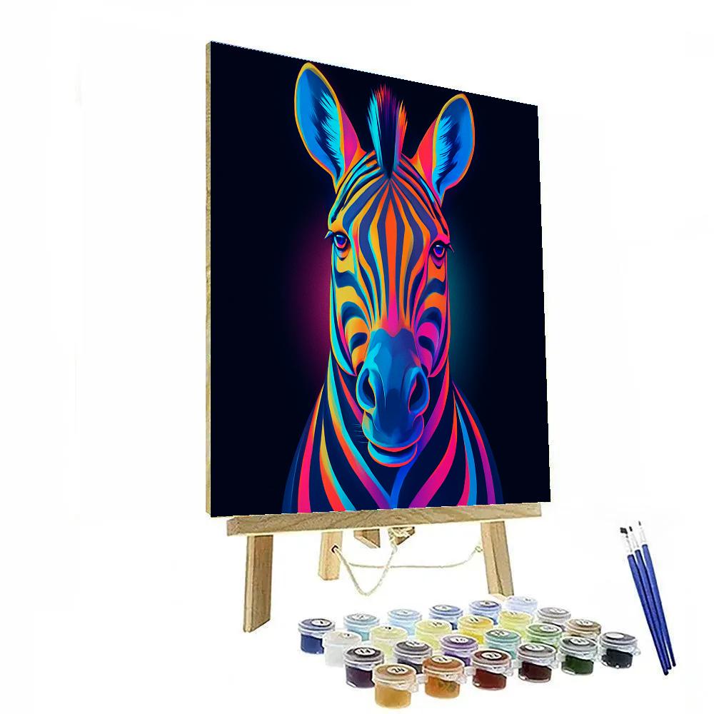Iridescent Drumbeat Zebra DIY paint by numbers