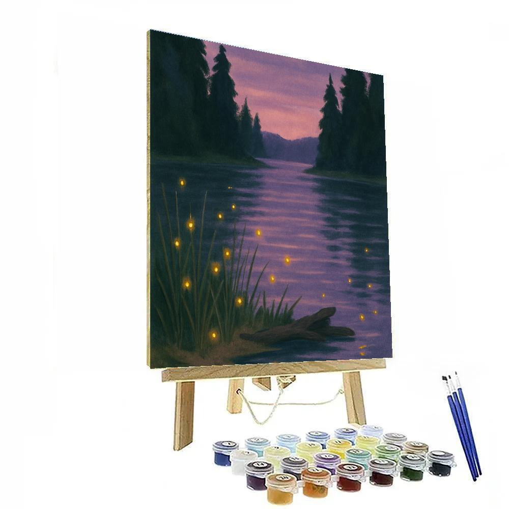Firefly Evening At Cedar Shoreline Number painting