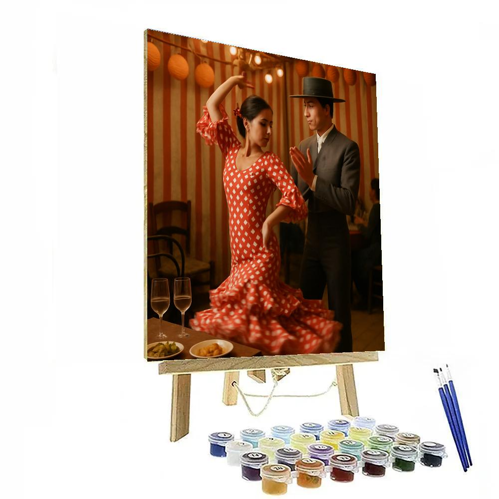Feria De Abril Sevillanas Dance In Seville Caseta Number painting