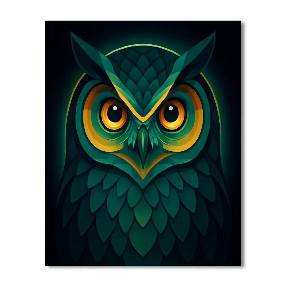 Emerald Night Owl Sentinel Paint by numbers kits