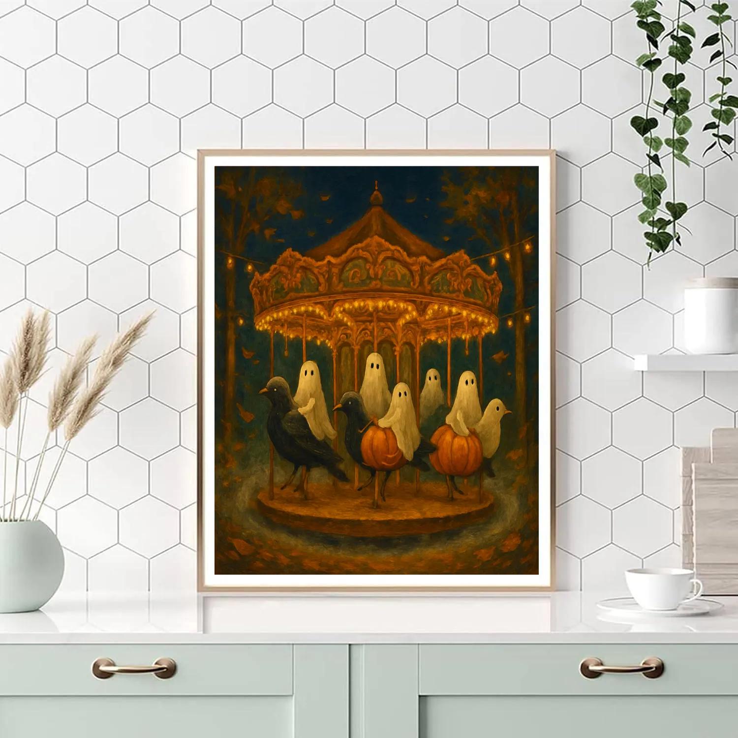 Autumn Carousel Of Friendly Phantoms paint by numbers