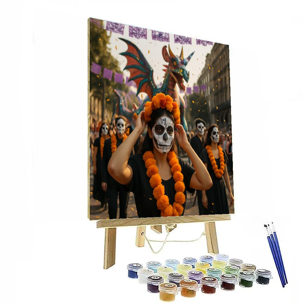 Day Of The Dead Parade Mexico City Alebrije Costumes Number painting
