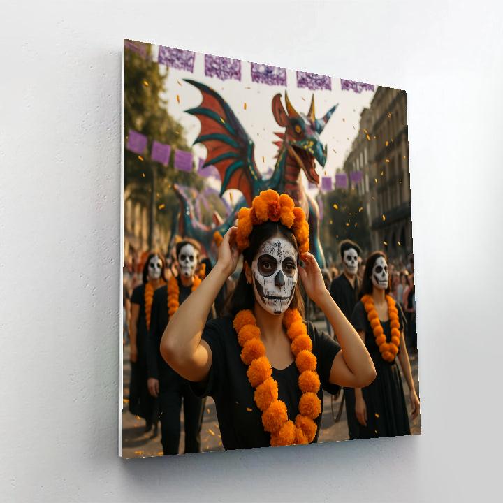 Day Of The Dead Parade Mexico City Alebrije Costumes Number painting