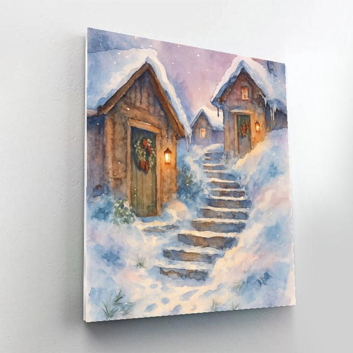 Twilight Wreaths On The Alpine Steps Numbered painting kits