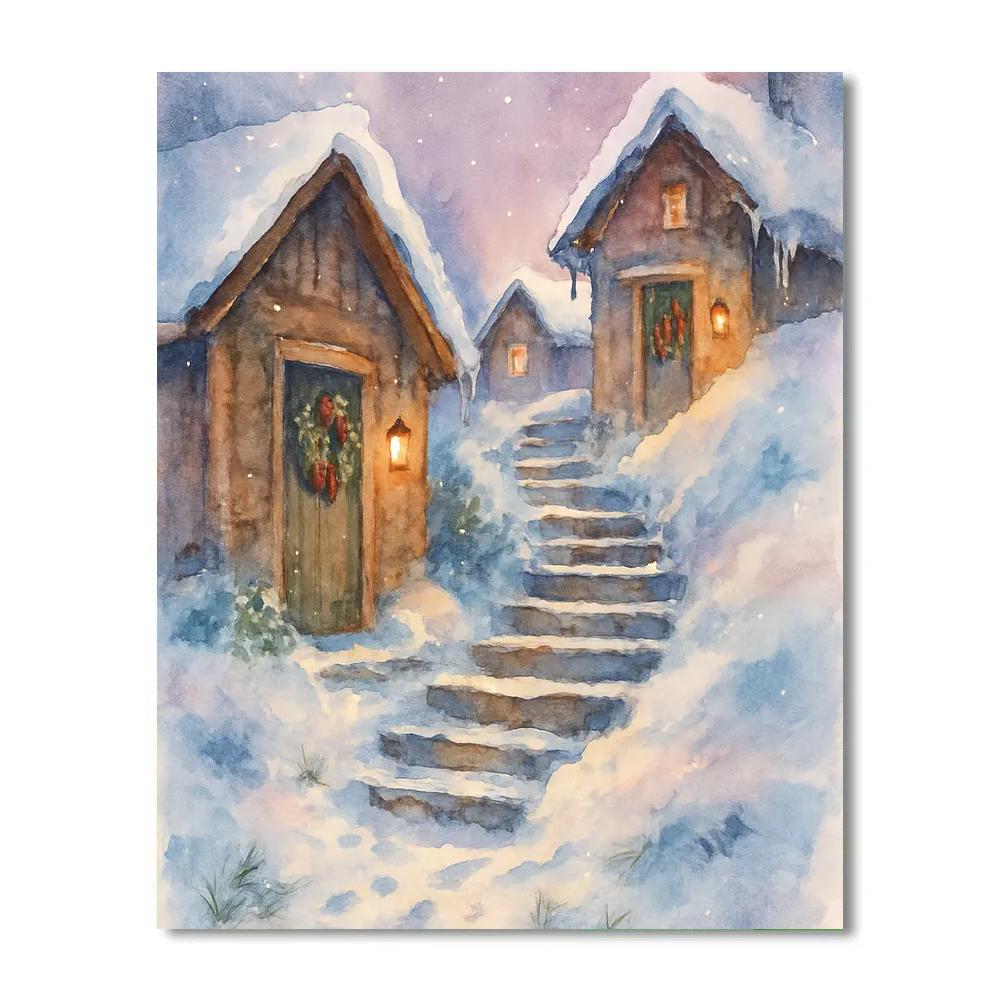 Twilight Wreaths On The Alpine Steps Numbered painting kits