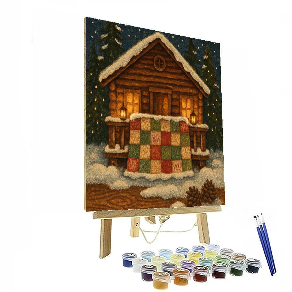 Starlit Quilt Of The Mountain Lodge paint by number