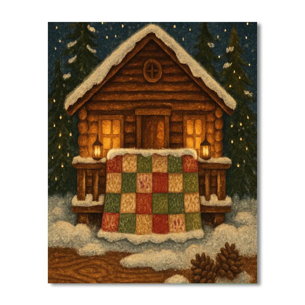 Starlit Quilt Of The Mountain Lodge paint by number