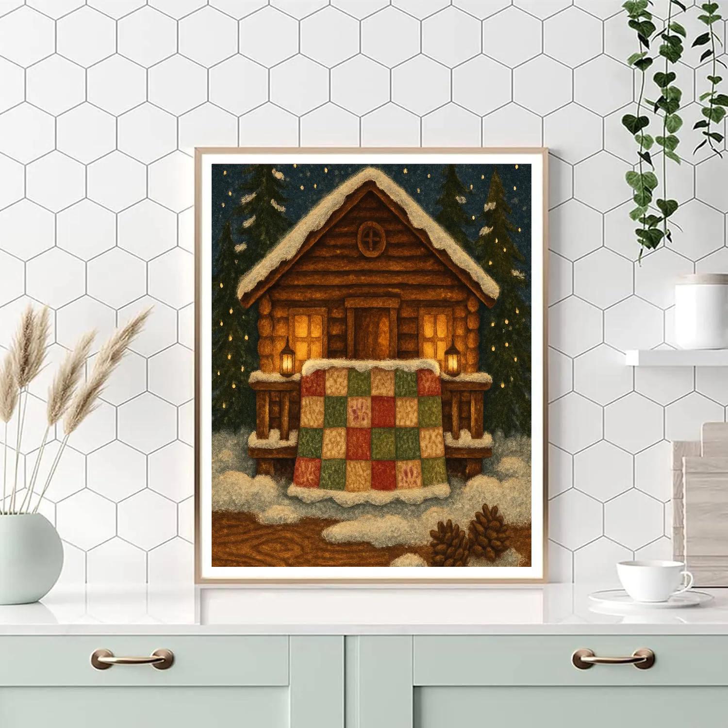 Starlit Quilt Of The Mountain Lodge paint by number