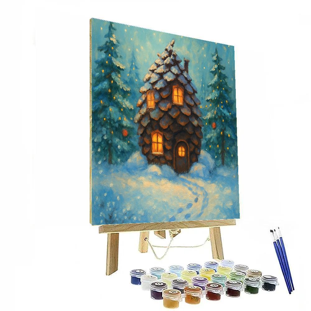 Pinecone Cottage In The Enchanted Clearing Paint by numbers kits