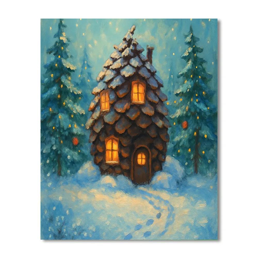 Pinecone Cottage In The Enchanted Clearing Paint by numbers kits