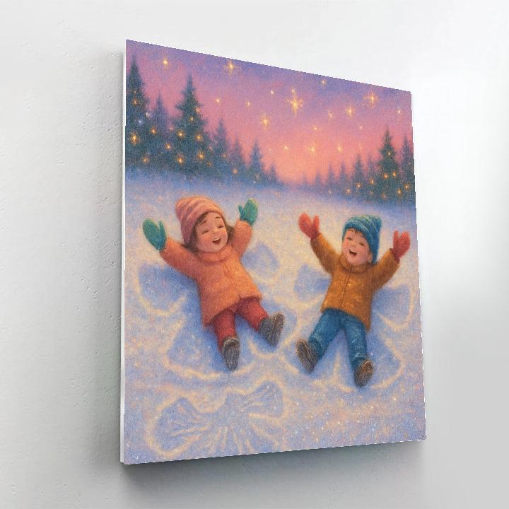 Snow Angel Meadow With Starlight Dust Painting by numbers kit