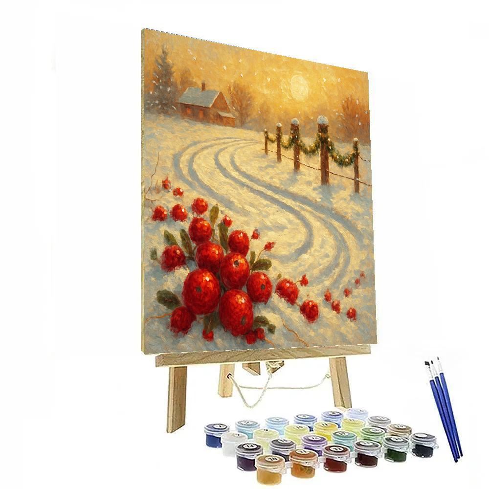 Sleigh Tracks Through The Cranberry Field paint by color