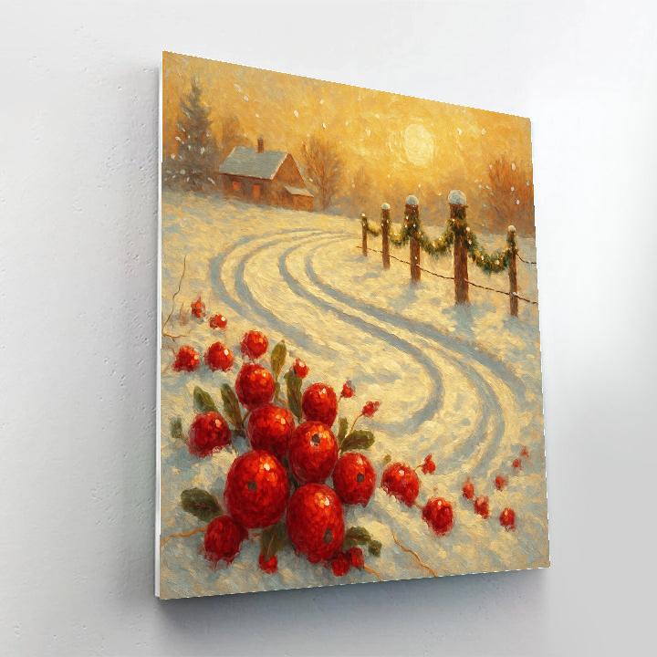 Sleigh Tracks Through The Cranberry Field paint by color