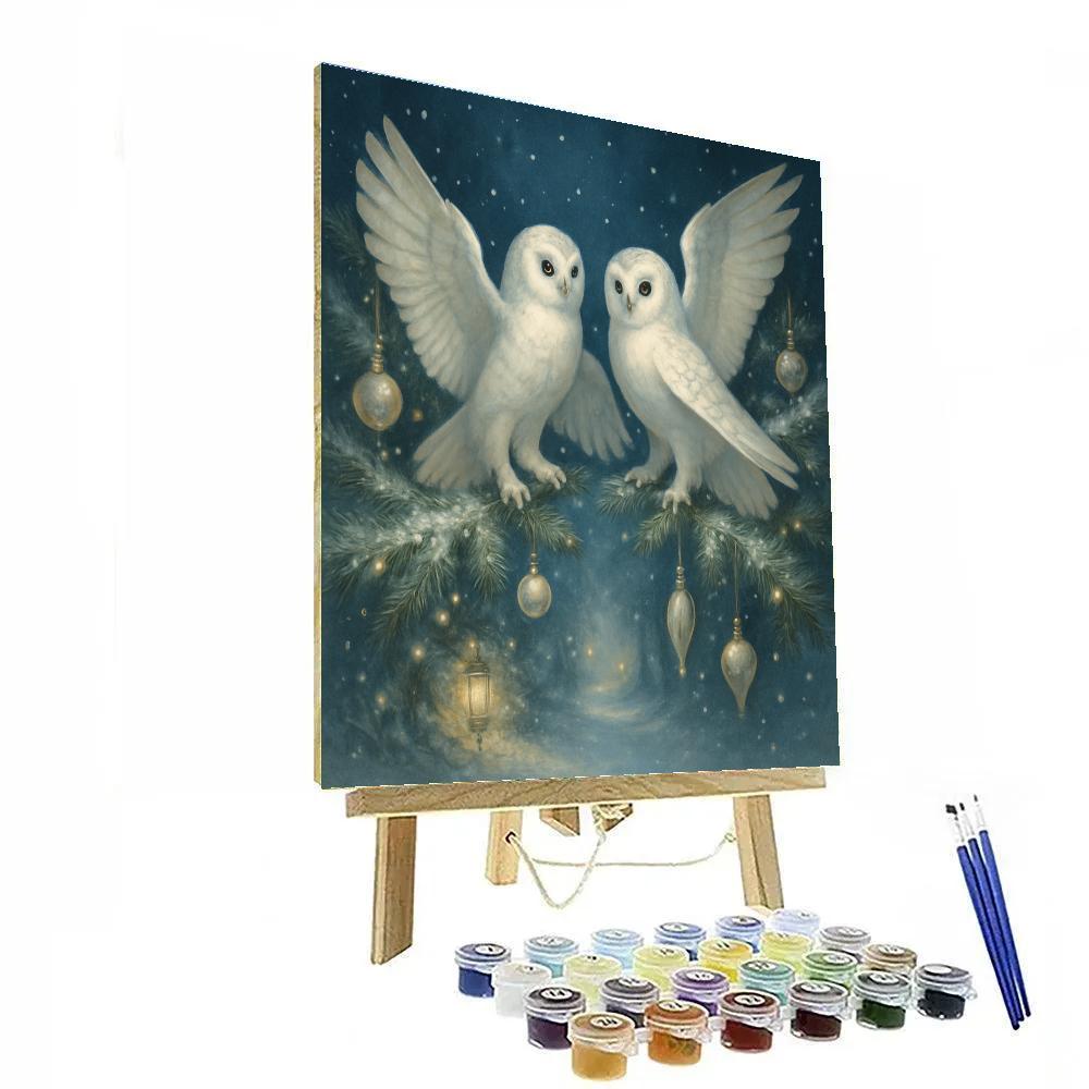 Winter Ballroom Of Snowy Owls Paint by numbers art
