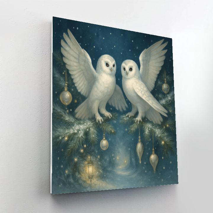 Winter Ballroom Of Snowy Owls Paint by numbers art