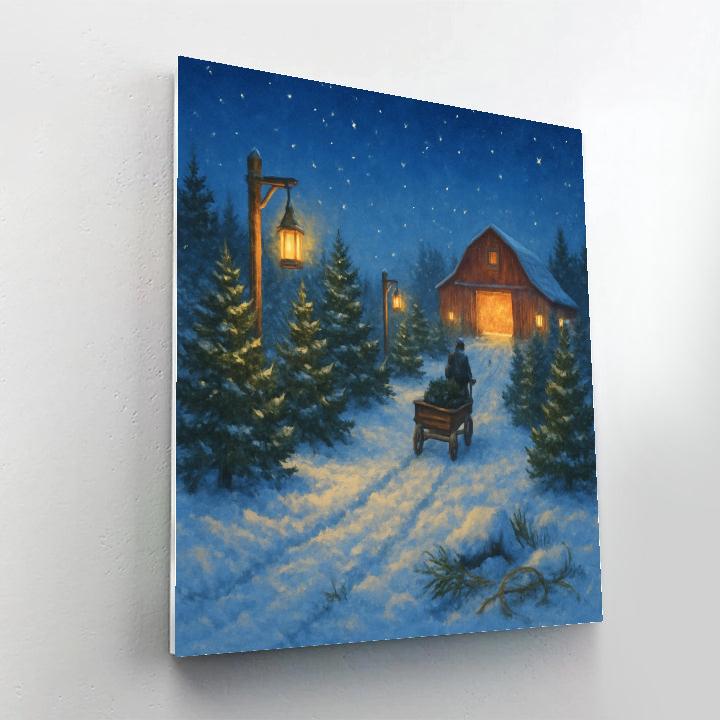 The Christmas Tree Farm At Blue Hour Paint by numbers art