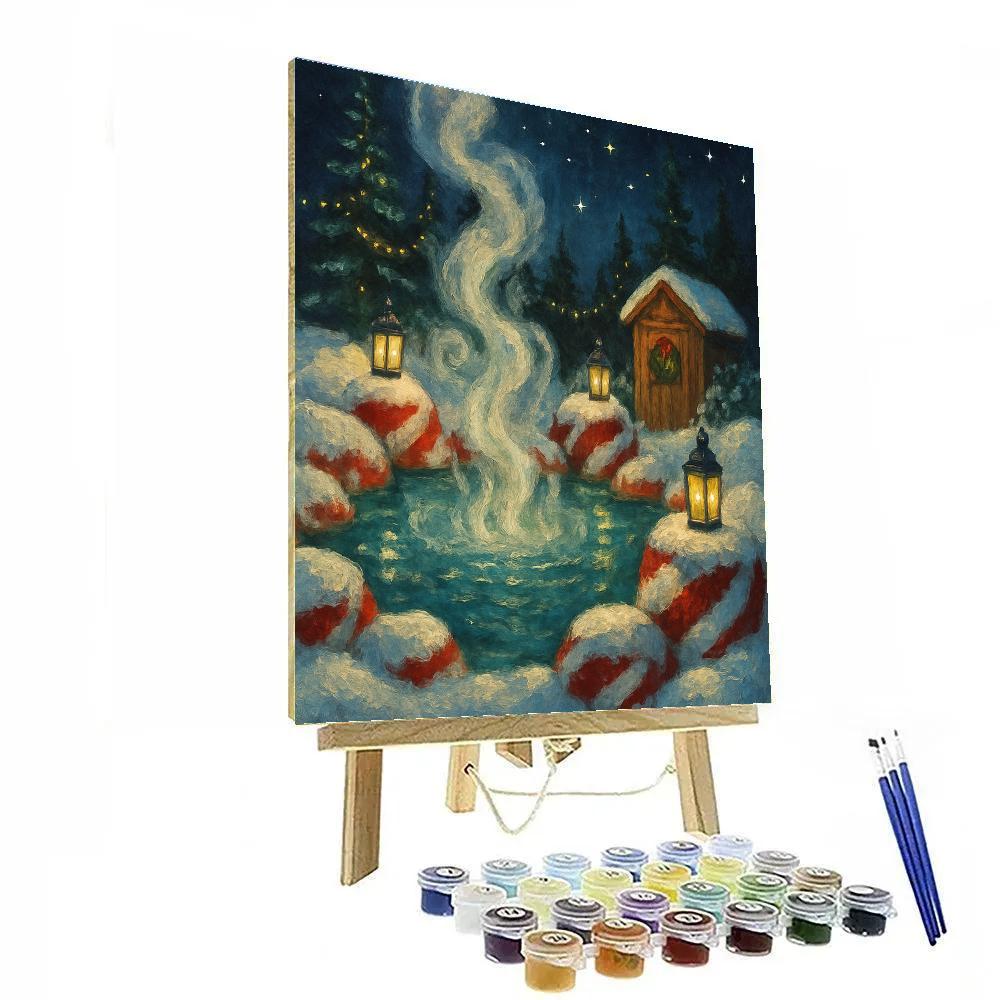 Peppermint Hot Springs In The Snow Number painting